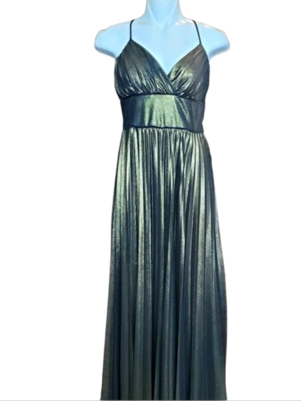 Georgiou Studio long Dress in straps Gold Plate